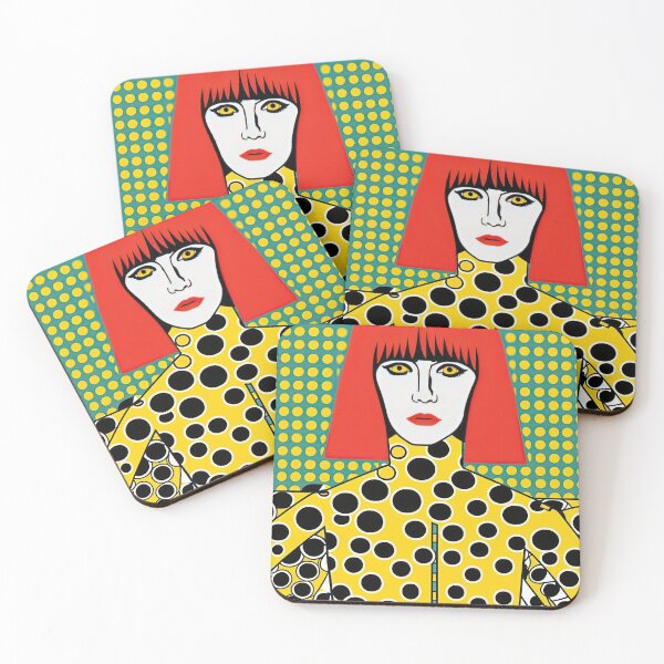 Item preview, Red Haired Lady on Green and Yellow Background - Illustration designed and sold by DaiInMetropolis.