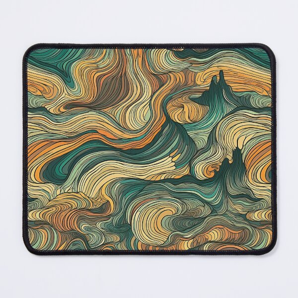 Item preview, Graphic wave pattern using green and yellow. designed and sold by Niellartshop.