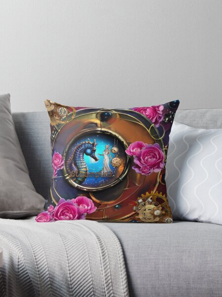 Artikel-Vorschau von Wunderschönes Steampunk-Design mit Seepferdchen, Uhren und Zahnrädern, designt und verkauft von nicky2342.