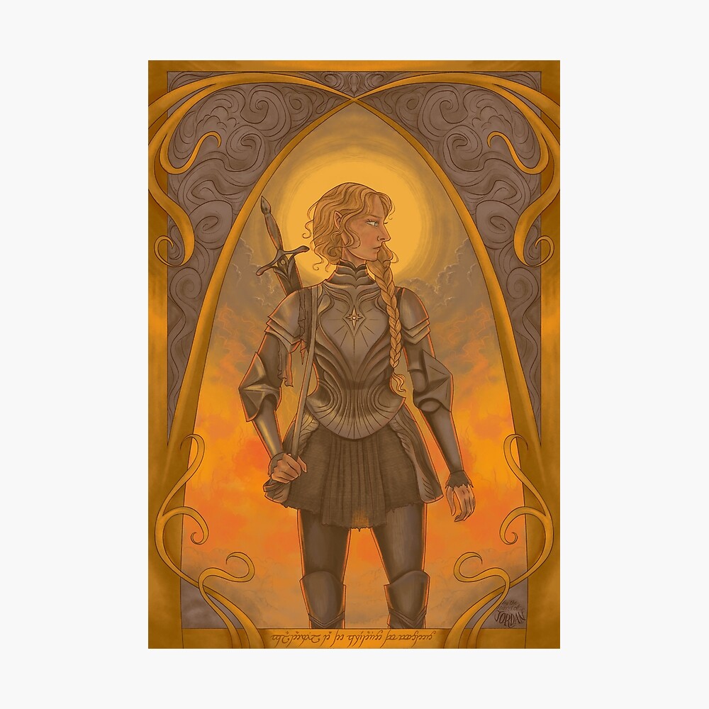 Galadriel in Armor Art Board Print for Sale by seabirds