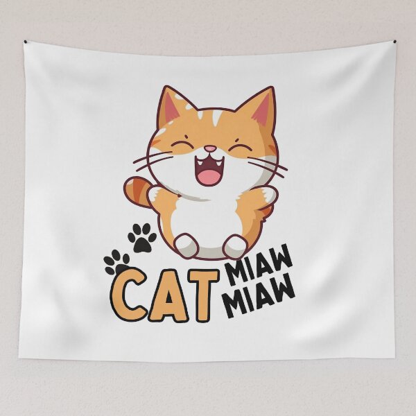 Item preview, Cat Miaw Cute Funny designed and sold by PlayfulPrint.