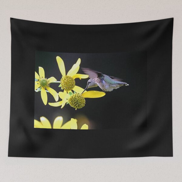 Item preview, Hummingbird On Yellow Flowers In Fall designed and sold by Deb Oppermann.