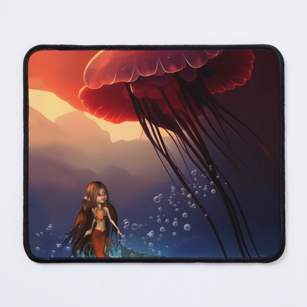 Item preview, Awesome jellyfish with little mermaid designed and sold by nicky2342.