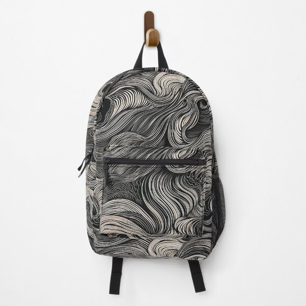 Item preview, A black and white graphic waves pattern designed and sold by Niellartshop.