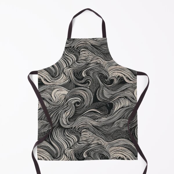 Item preview, A black and white graphic waves pattern designed and sold by Niellartshop.