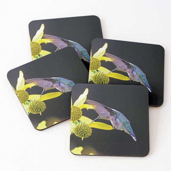 Item preview, Ruby Throated Hummingbird On Yellow Flowers designed and sold by Deb Oppermann.