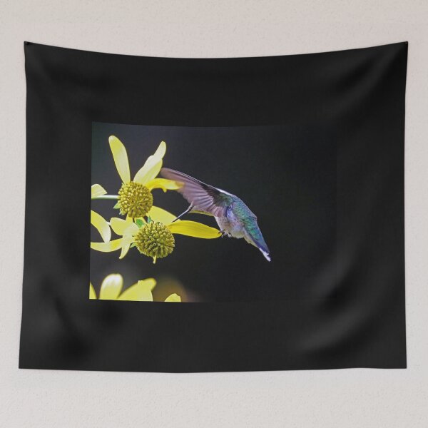Item preview, Ruby Throated Hummingbird On Yellow Flowers designed and sold by Deb Oppermann.