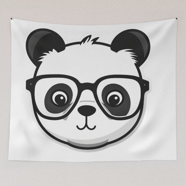 Item preview, Panda Bear Face wearing thick glasses Sticker designed and sold by BrinaandPops.