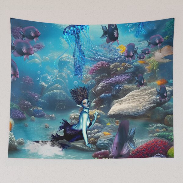 Item preview, Wonderful mermaid with jellyfish designed and sold by nicky2342.