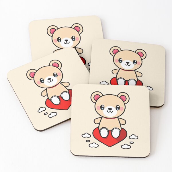 Item preview, Cute Kawaii Teddy Bear with Heart designed and sold by BrightMint.