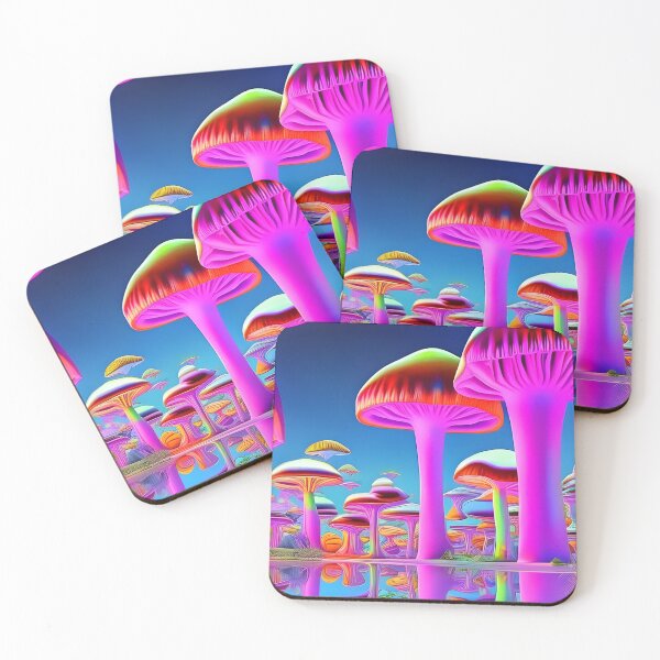 Item preview, Pink Bioluminescent mushroom forest designed and sold by BGM by AI.