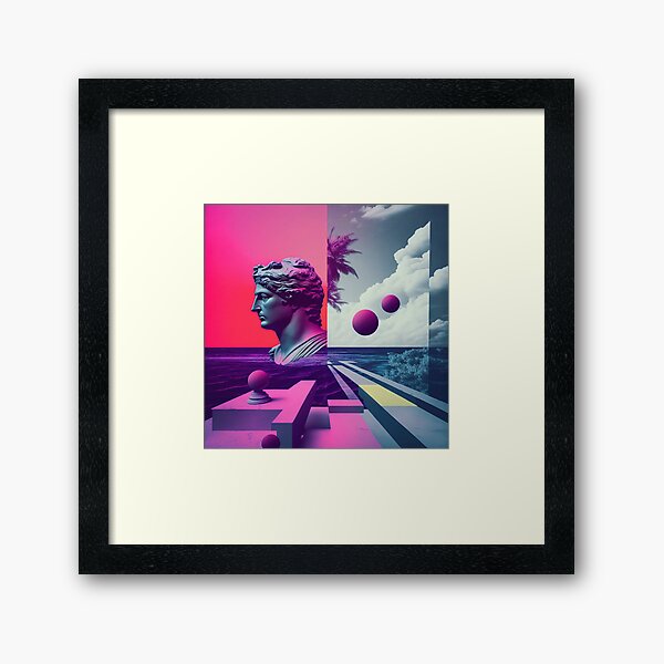 Item preview, Marble Memories: A Vaporwave Fusion of Retro and Classical Aesthetics designed and sold by Mullet Monkey.