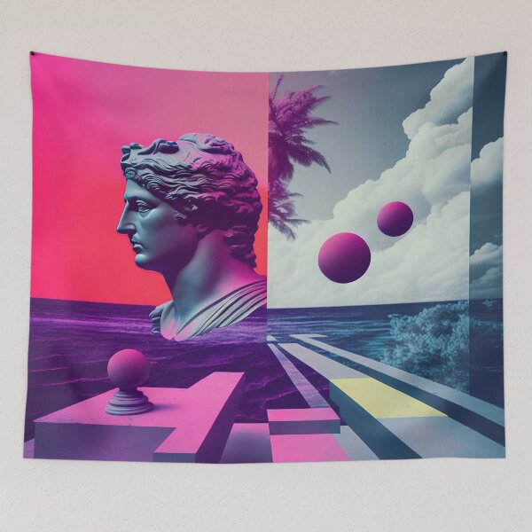 Item preview, Marble Memories: A Vaporwave Fusion of Retro and Classical Aesthetics designed and sold by Mullet Monkey.