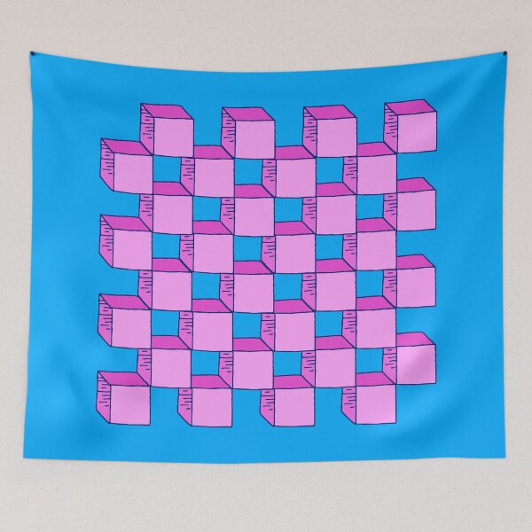 Item preview, Big Cool 3D Pink Grid designed and sold by ladykatiehardy.