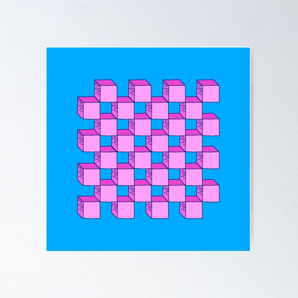 Item preview, Big Cool 3D Pink Grid designed and sold by ladykatiehardy.