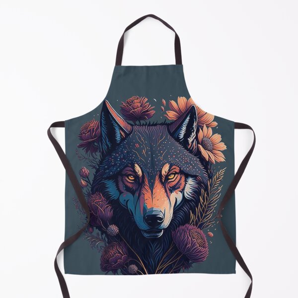 Item preview, wolf and flowers designed and sold by palpadin.