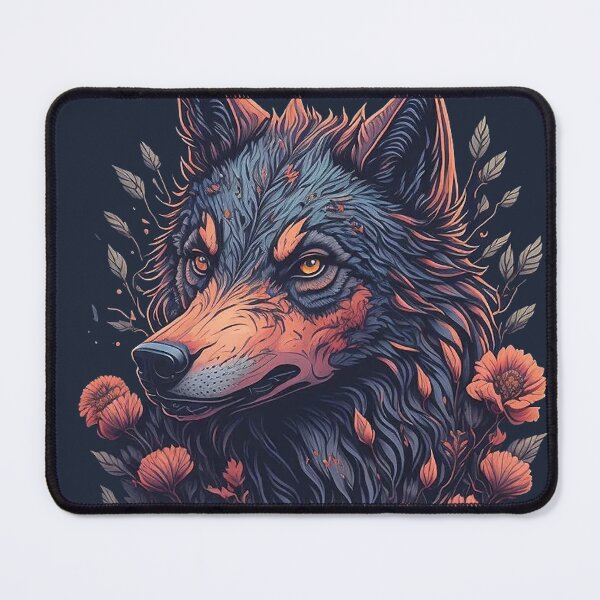 Item preview, wolf and flowers designed and sold by palpadin.