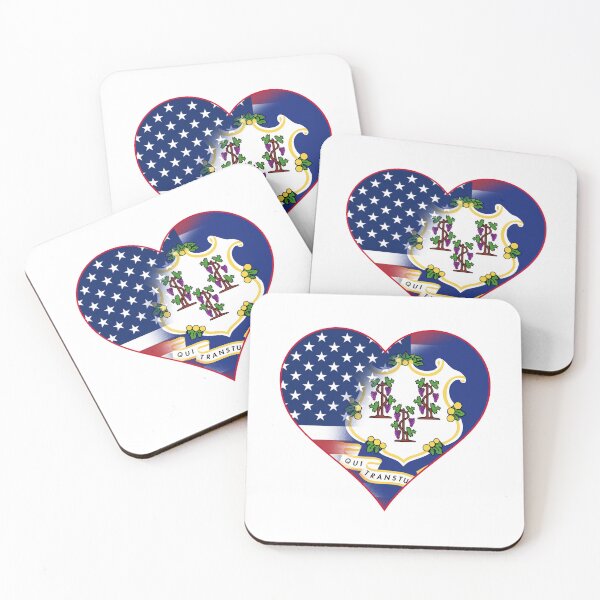Item preview, State of Connecticut Flag and American Flag Fusion Design designed and sold by Gsallicat.