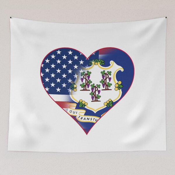 Item preview, State of Connecticut Flag and American Flag Fusion Design designed and sold by Gsallicat.