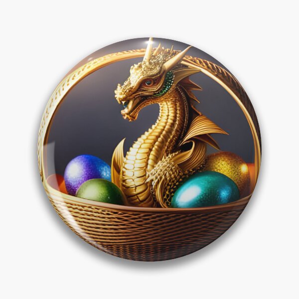 Item preview, Golden Dragon in Basket of Iridescent Eggs designed and sold by AuroraSpringer.