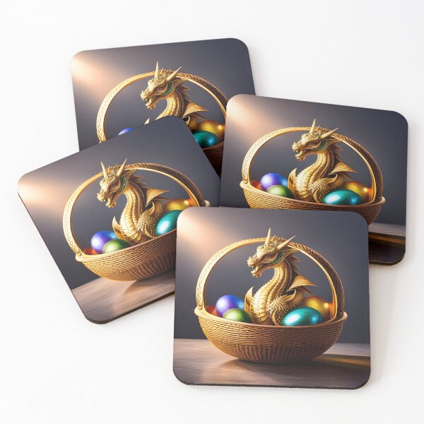 Item preview, Golden Dragon in Basket of Iridescent Eggs designed and sold by AuroraSpringer.