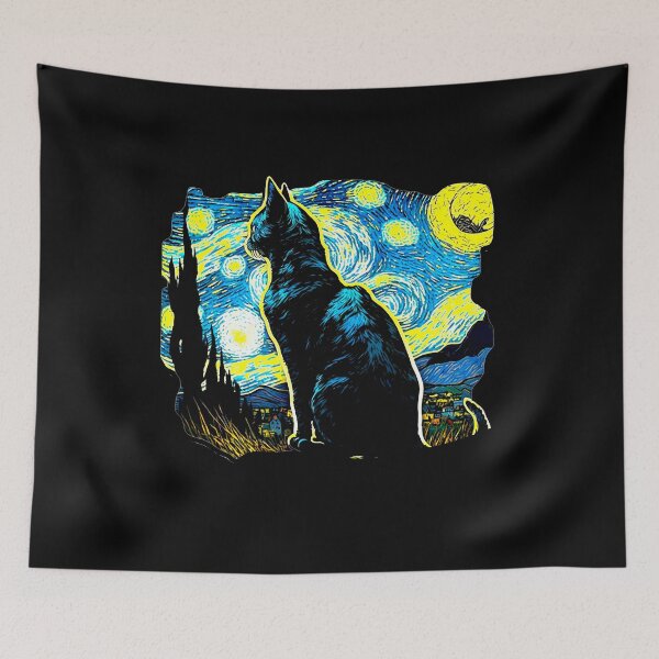 Item preview, Van Gogh Cat Starry Night Van Gogh Cat Lovers designed and sold by Vangoholic.