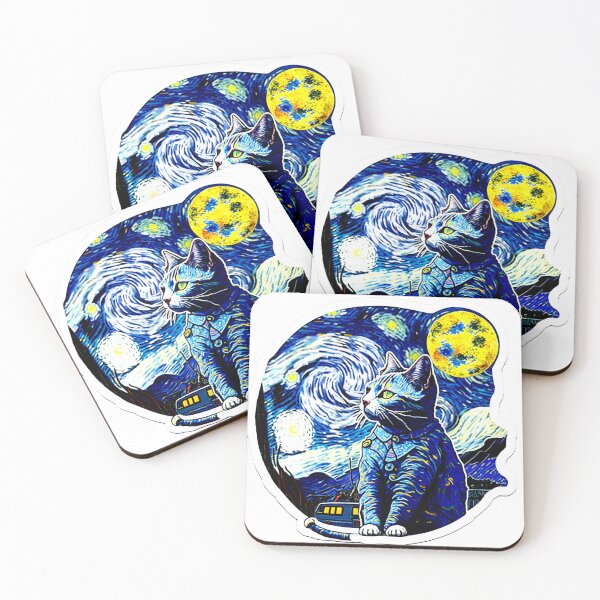 Item preview, Van Gogh Cat Starry Night Van Gogh Cat Lovers designed and sold by Vangoholic.