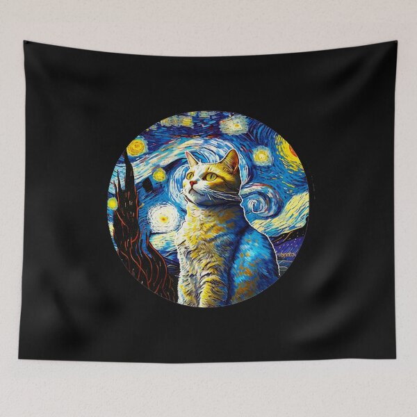 Item preview, Van Gogh Cat Starry Night Van Gogh Cat Lovers designed and sold by Vangoholic.