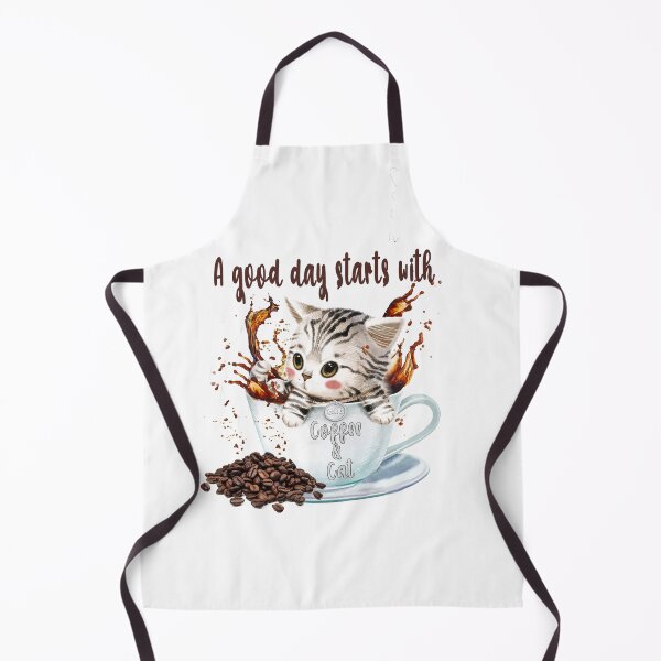 Item preview, a good day starts with coffee and cat designed and sold by ArtVibeDesign.
