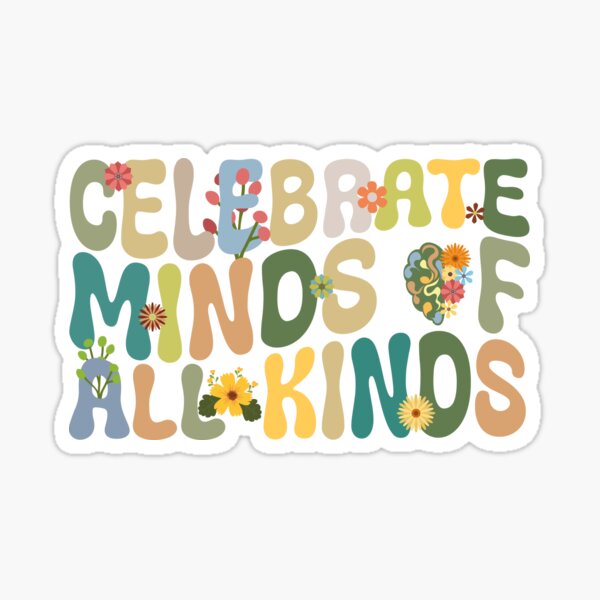 Celebrate Minds Of All Kinds Rose Rainbow Watercolor T-Shirt