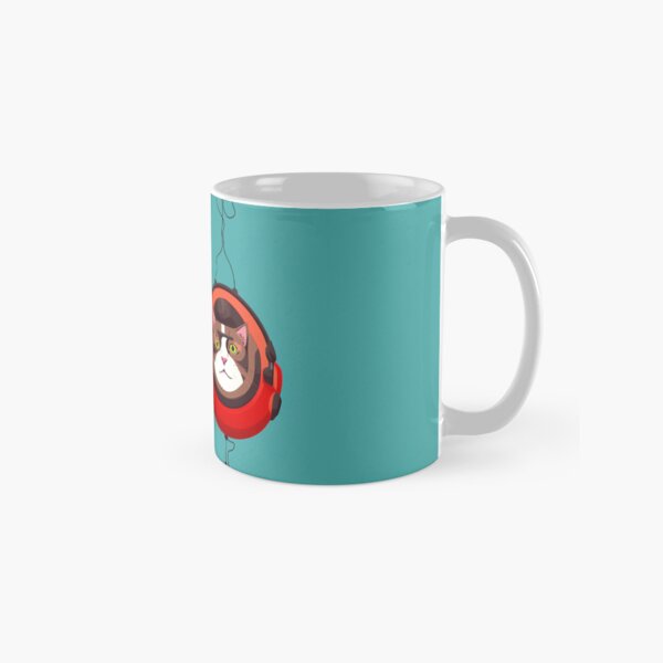 Vista previa del artículo con la obra «Un gato en una burbuja futurista roja con patrón de cables», diseñado y vendido por Aaron2610.