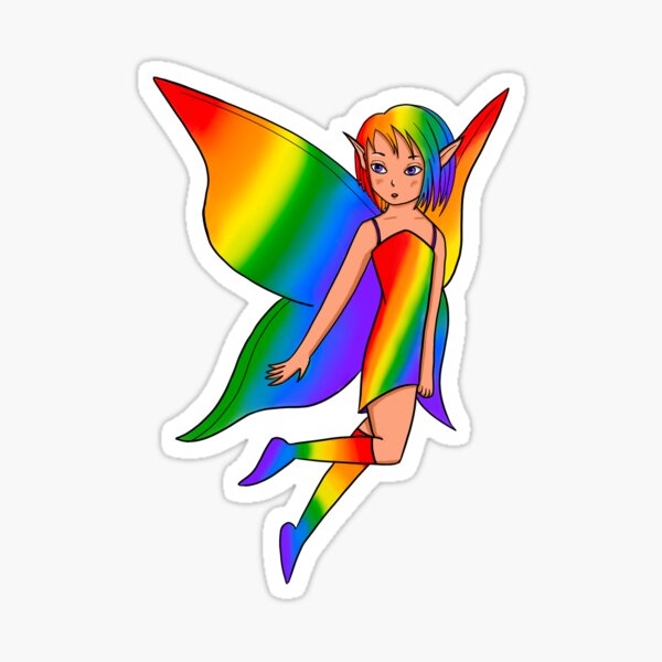 Item preview, Rainbow Fairy Sticker (Version 3) designed and sold by ArtbyDannyGavin.