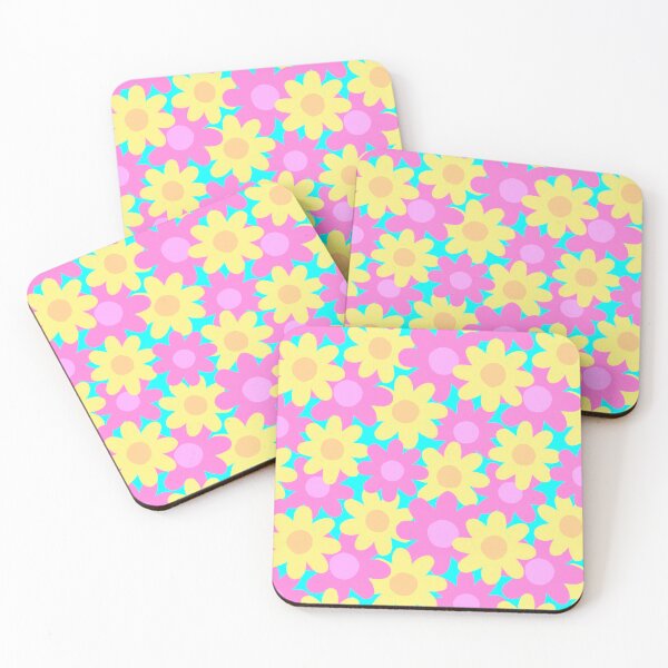 Item preview, Yellow and Pink Spring Flower Pattern designed and sold by AlwaysBeColoring.