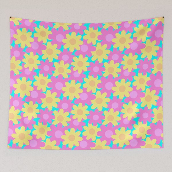 Item preview, Yellow and Pink Spring Flower Pattern designed and sold by AlwaysBeColoring.