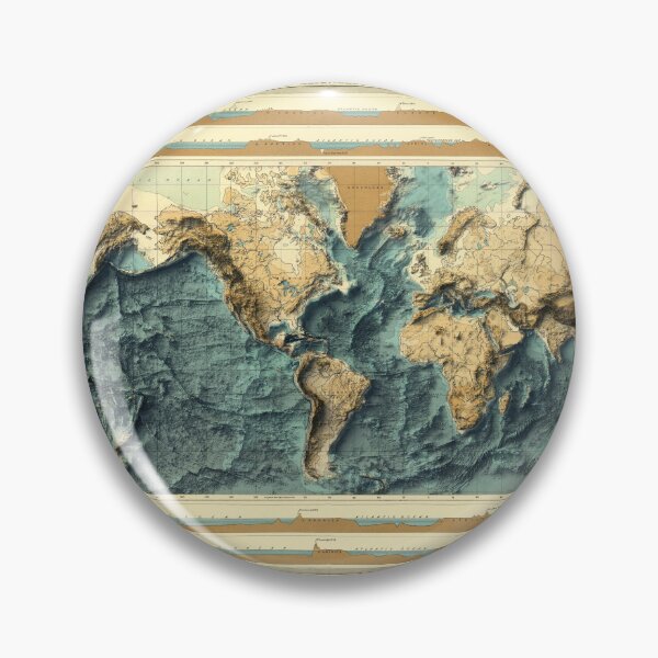 Item preview, 1922 World Bathymetrical Relief Map 3D digitally-rendered designed and sold by ThinkAboutMaps.