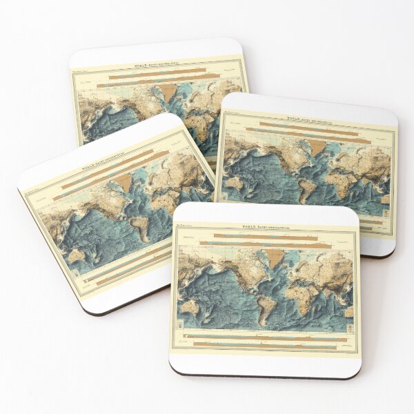 Item preview, 1922 World Bathymetrical Relief Map 3D digitally-rendered designed and sold by ThinkAboutMaps.