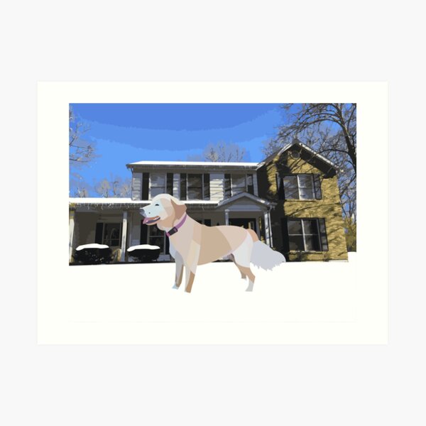 Golden Retriever in the Snow Art Print