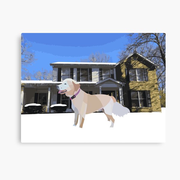 Golden Retriever in the Snow Canvas Print