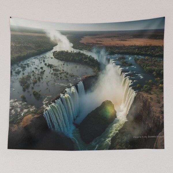 Item preview, Victoria Falls: Iconic Natural Wonder Art Print designed and sold by MauricioVL.