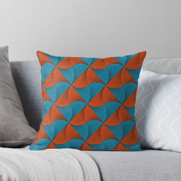 Item preview, African Wax Print -Burnt Orange & Blue Batik designed and sold by Gladys Gordon.