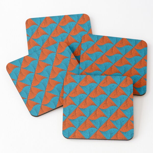 Item preview, African Wax Print -Burnt Orange & Blue Batik designed and sold by Gladys Gordon.
