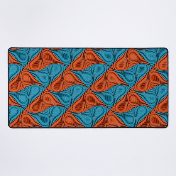 Item preview, African Wax Print -Burnt Orange & Blue Batik designed and sold by Gladys Gordon.