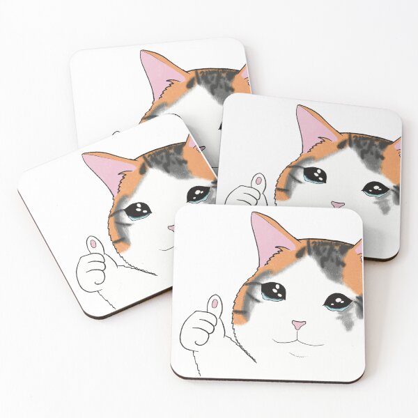 Item preview, Thumbs Up Crying Cat designed and sold by LittlestMonster.