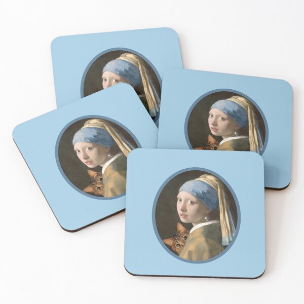 Item preview, Girl With a Pearl Earring KittyBomb designed and sold by bethanysstudio.