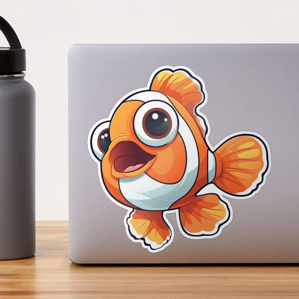 Cartoon Clown Fish Stickers Water Bottle Laptop Colorful Hat - Temu Canada