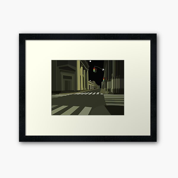 Look Down The Night Street Framed Art Print