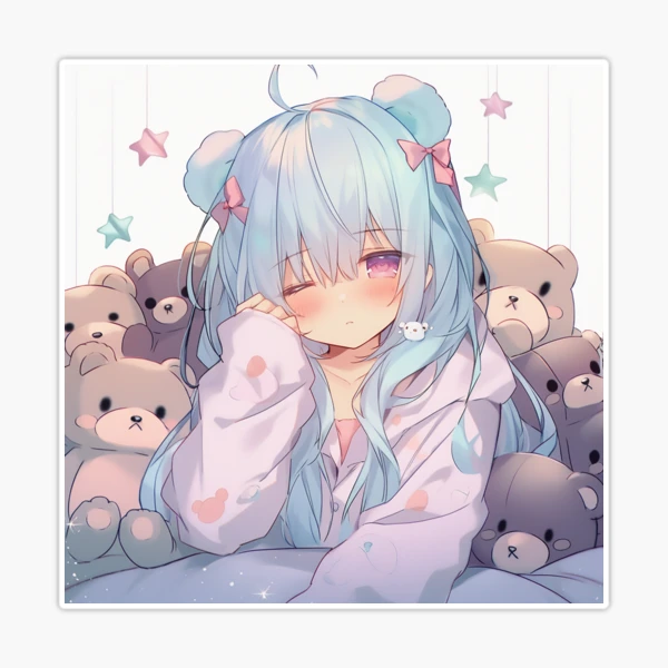 Cute Grey Hair Anime Frog Girl Poster for Sale by PatternzPro