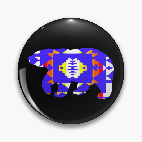 Item preview, Blue / Fire Color / White Native Print Bear designed and sold by JMWCD.
