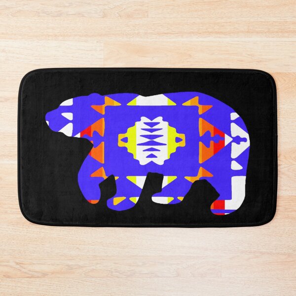 Item preview, Blue / Fire Color / White Native Print Bear designed and sold by JMWCD.