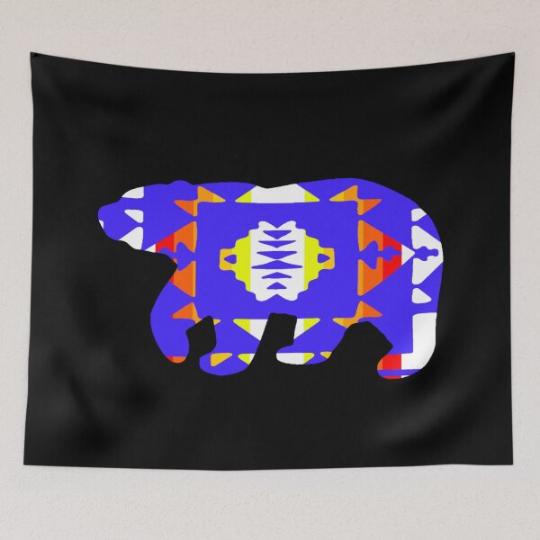 Item preview, Blue / Fire Color / White Native Print Bear designed and sold by JMWCD.